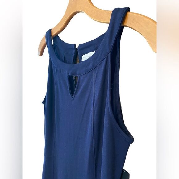 Ny & Co. NWT Sz S Navy Blue Halter Tank Fit & Flare Circle Skirt Summer Dress - Picture 3 of 7